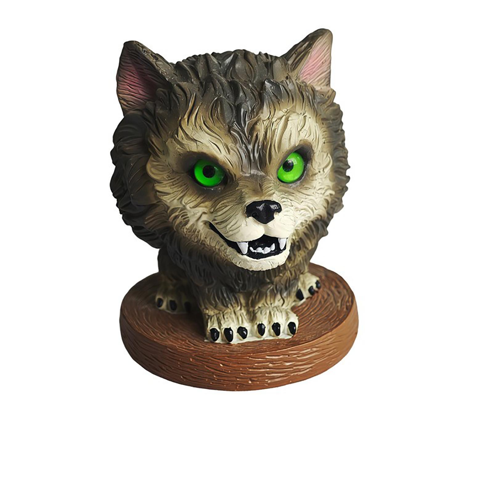 

Green Eyed Roaring MoonCute Green Eyed Lone Wolf Boy Desktop Resin Decorative Ornament One Size