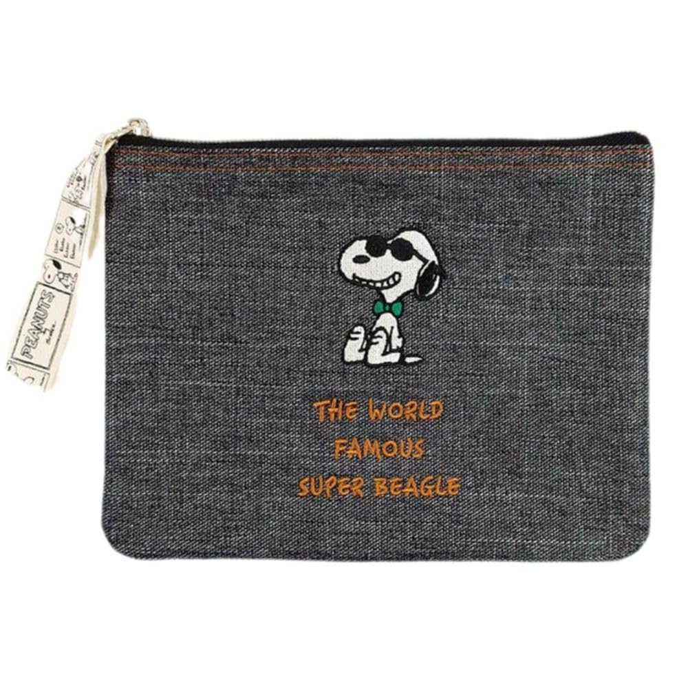 Marimo Craft Snoopy Bowtie Series Flat Pouch Black Joe Cool W210 x H165 x D10mm Approx. SPCQ-465