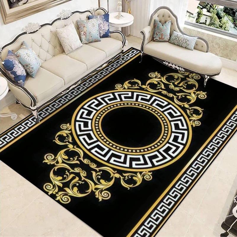 Modern Light Luxury Printing Large Carpet Anti-slip and Wear-resistant Soft Mat for Living Room Bedroom Rug Easy Clean Fashion