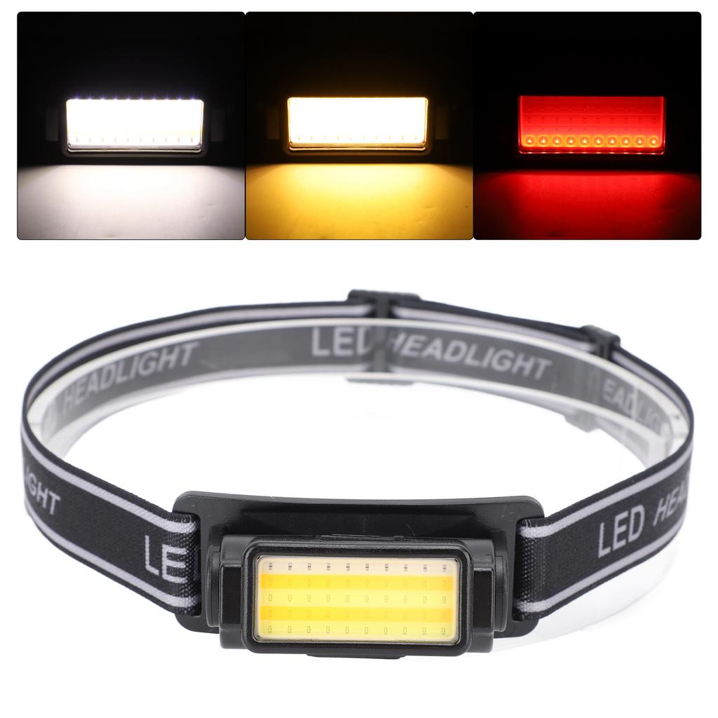 Headlamp Flashlight Waterproof Multifunctional USB Rechargeable with Adjustable Band for Night Fishing Cycling