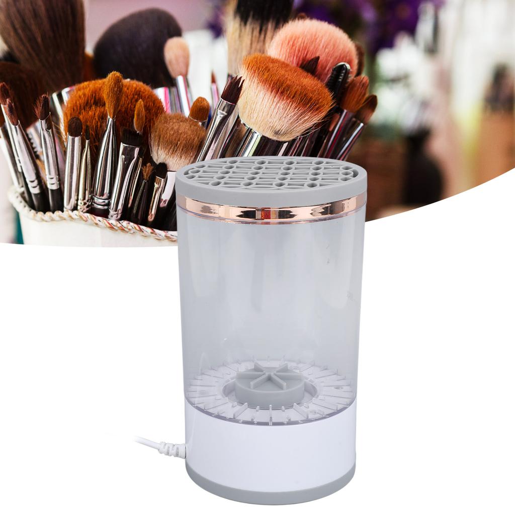 Electric Makeup Brush Cleaner Machine Automatic Spinning Transparent Cosmetic Brush Cleaner Machine for All Size Brush