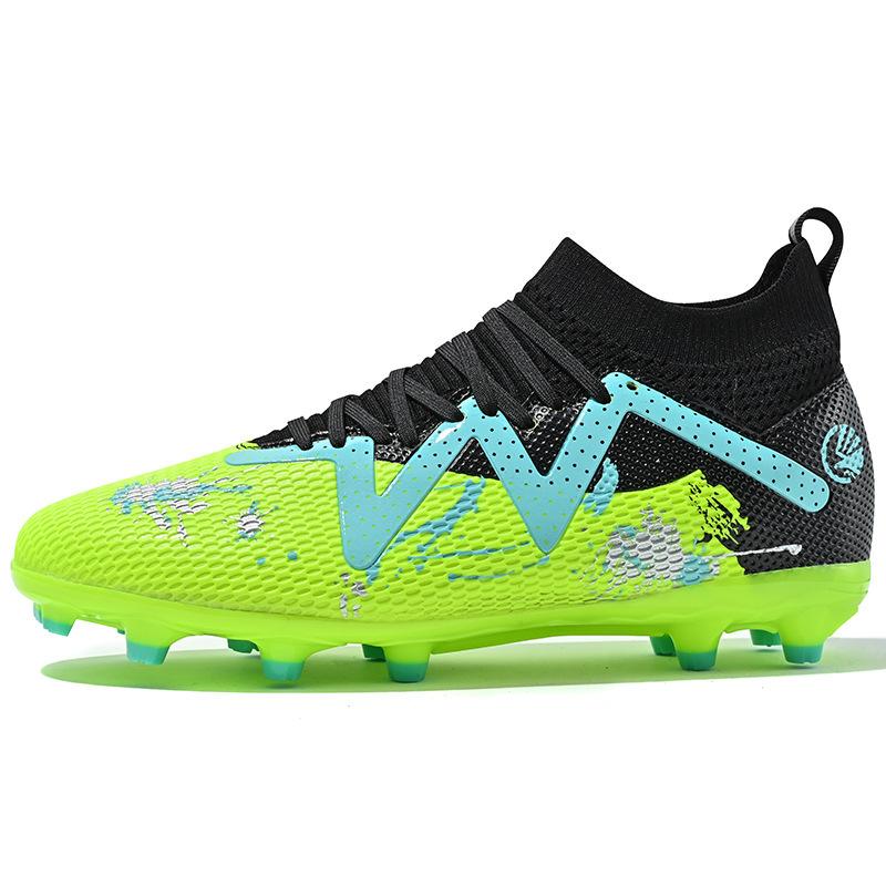 Football Shoes Men's and Women's High Top Shredded Nails Youth Sports TF Training Football Shoes