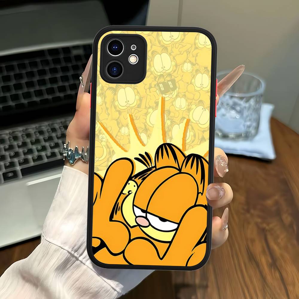 Anime G-garfields Cat Phone Case For IPhone 11 12 13 14 15 16 Pro Plus X XS MAX Matte Bumper Shockproof Cover