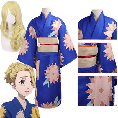 Anime Tokyo Revengers Sano Ema Cosplay Japan Kimono with Wig Girdle Headwear Halloween Carnival Party Costumes