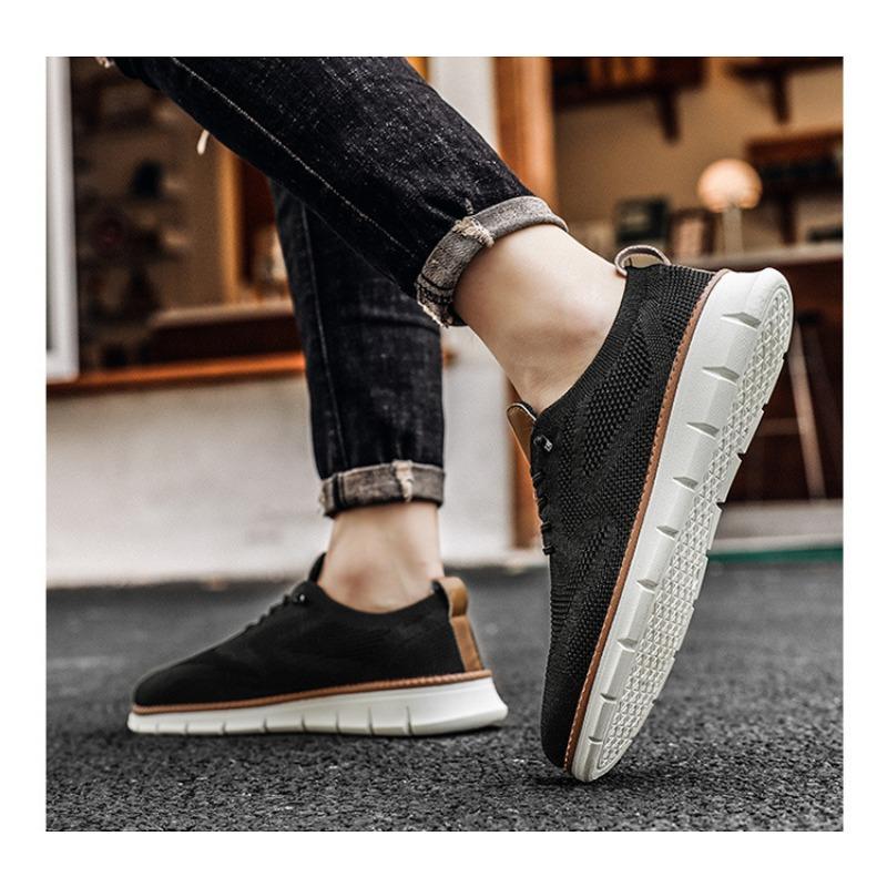 New Summer Men Sports Casual Shoes, British Style Minimalist Footwear, Lightweight Breathable Mesh Upper Men Shoes