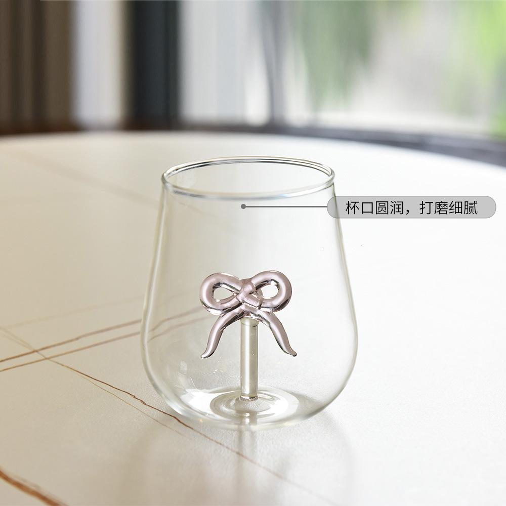 Creative Bow Champagne Glass Elegant Highball Cocktail Cup Vintage Sweet Wine Glass for Home