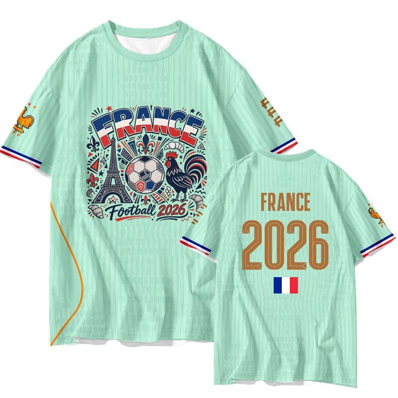 Maglia Fan Nazionale Francese Mbappe T-shirt Sportiva Unisex Manica Corta Asciugatura Rapida