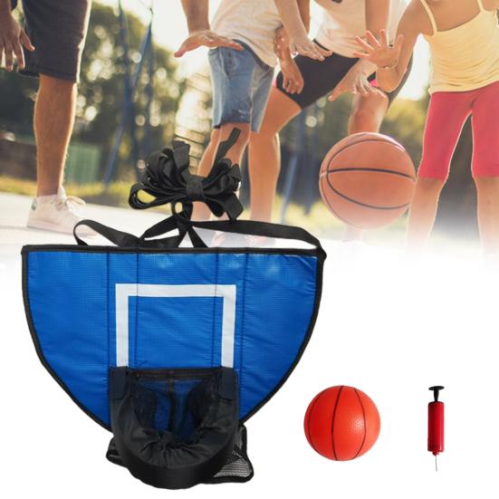 Canestro Da Basket Per Trampolino: Set Completo Con Tabellone, 3 Palline E Pompa – Gioco Divertente Per Bambini E Adulti In Giardino