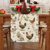 Farmhouse Kitchen Dining Table Linen Table Runner Dresser Scarf with Rooster Hen Wildflower Butterfly Design Party Decor