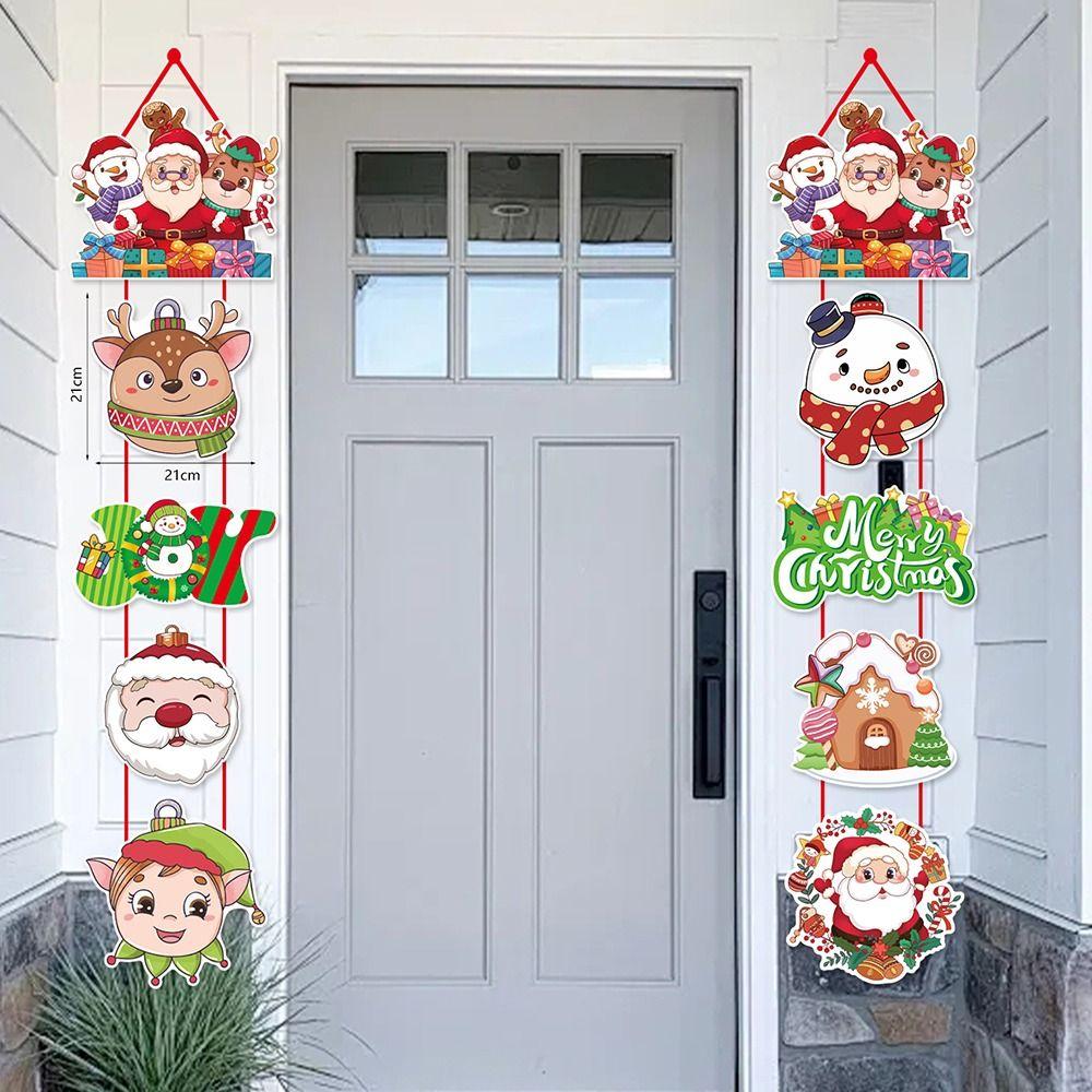 Reindeer Christmas Hanging Flag Santa Claus Door Decor New Christmas Door Hanger  Home