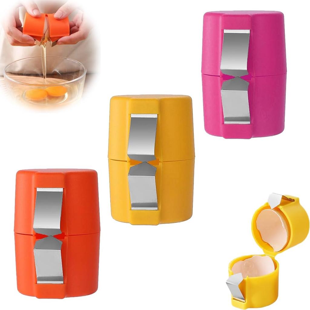 3 Pack Egg Shell Opener, 2025 New Egg Cracker Tool for Raw Eggs, Multifunctional Egg Separator, Egg Shell Breaker, Cooking and Baking Egg Cracking