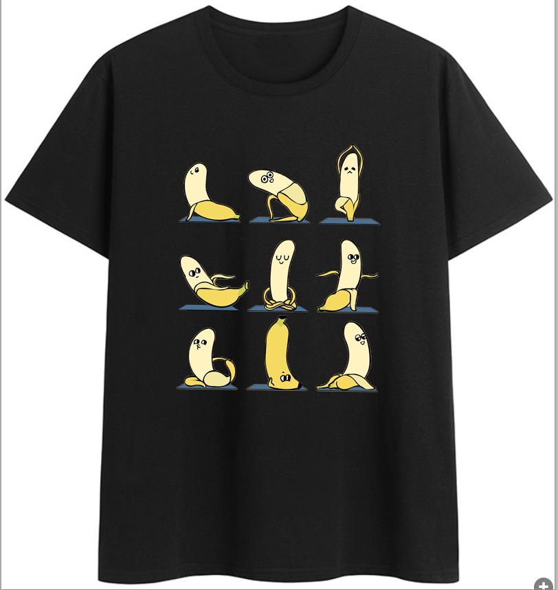 COTTON 100% Hot European and American Funny Banana Undress Short-sleeved Women's T-shirt Tops  Oversized T Shirt