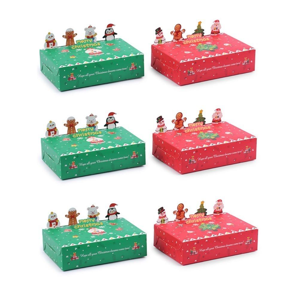 

6/12/24Pcs Merry Christmas Gift Packing Bags 3D Cookie Boxes New Candy Box 24pcs
