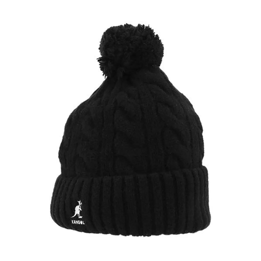 KANGOL K4460SM BLACK Cable Knit Pom-Pom Beanie K4460SM BLACK
