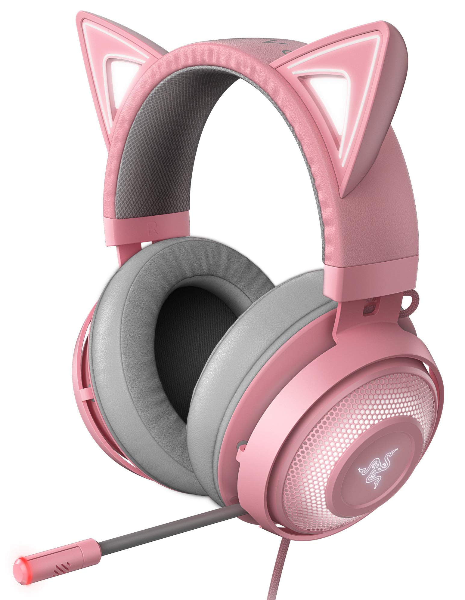 

Razer Kraken Kitty Quartz Pink Игровая THX Кошка Охлаждающий гель для и Японский дистрибьютор Гарнитура, USB, 7.1, Уши, Chroma, Микрофон с шумоподавлением, розовый