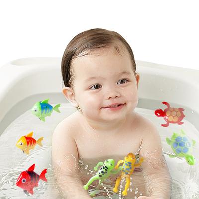 Cartoon-Tier-Aufziehspielzeug für Kinder, keine Batterie erforderlich, lustiger schwimmender Frosch/Fisch/Schildkröte, Uhrwerk-Spielzeug, Baby-Badebegleiter, interaktives Spielzeug für