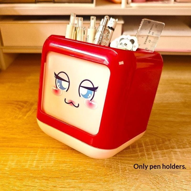 Cartoon Große Augen Stiftehalter Mit Haken Tisch Niedlich Schreibwaren Aufbewahrungsbox Stiftehalter Ständer Schüler Kinder Mädchen Schreibtischorganizer