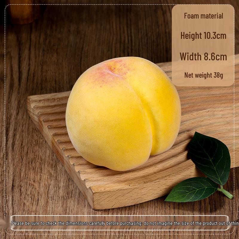 Seasonal Foam Fruit Ornaments: Large Flat Peach Simulation Model