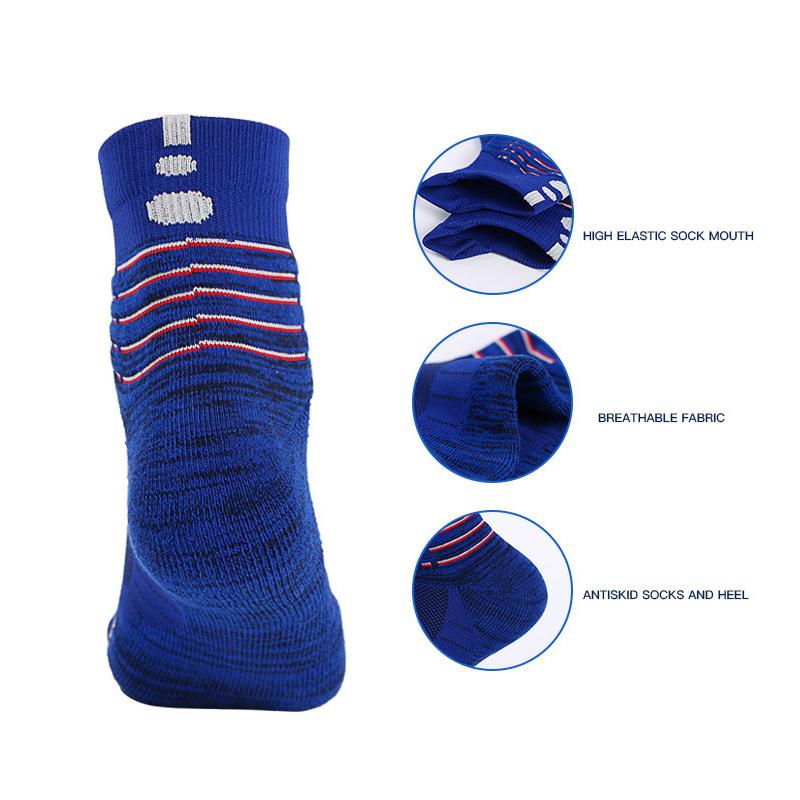 High Quality Men Sport Socks Cotton Basketball Fashion Outdoor Leisure Shoes Non-slip Shock Absorption Male Sock 3 Pairs