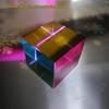 Three-Color Crystal Cube Prism: Study Ornament & Sun Catcher
