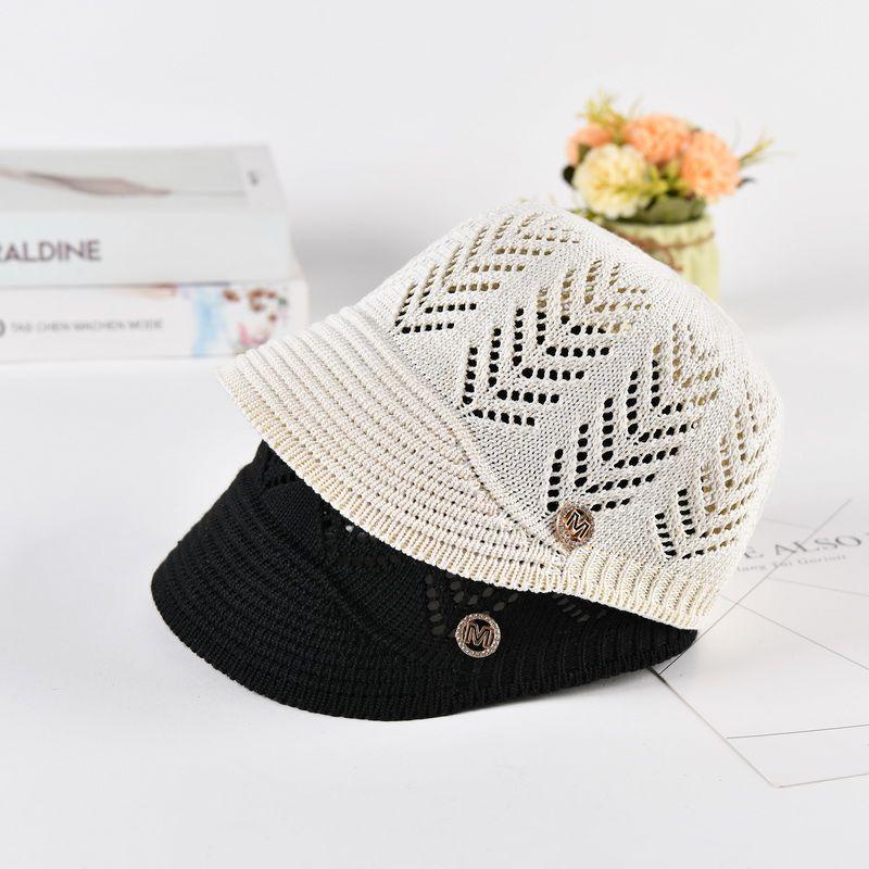 Spring and Summer Hat Thin Fashionable Breathable Women's Outdoor UV Resistant Mesh Knitted Duckbill Cap