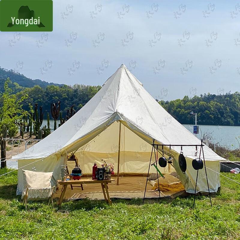 Large Outdoor Glamping Yurt Tent with Stove Jack