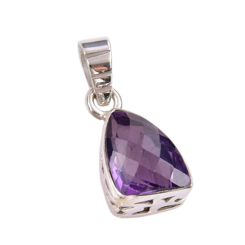 Natural Alexandrite Gemstone Handmade 925 Solid Sterling Silver Pendant 1" n5B60