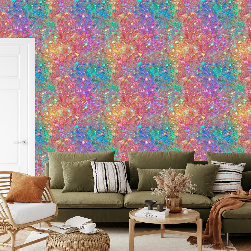 Iridescent Glitter Wallpaper Red, Violet and Purple 50x1000
