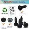BGGTMO Black License Plate Screws- Stainless Steel Plate Mounting Hardware For Car Tag Frame, Anti-Theft Security Self-Tapping Screws Fit Front