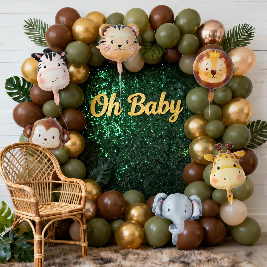 Jungle Animal Head Foil Balloons Wild One Birthday Party Decorations Kids Favors Safari Animals Balloons Baby Shower Supplies