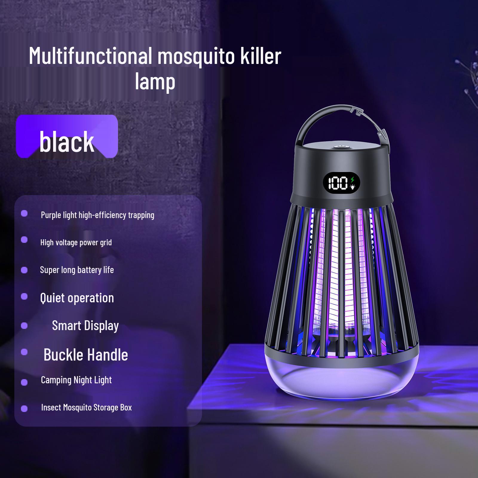 

Portable Rechargeable 2-in-1 Mosquito Killer Lamp: Outdoor Electric Shock & Camping Light Other Countries Manual