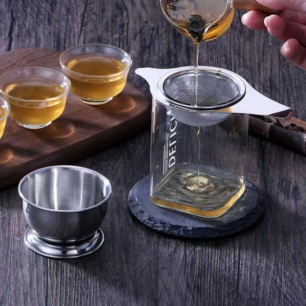 Stainless Steel Tea Strainer Set Fine Mesh Hanging Tea Infuser  Tea Brewing