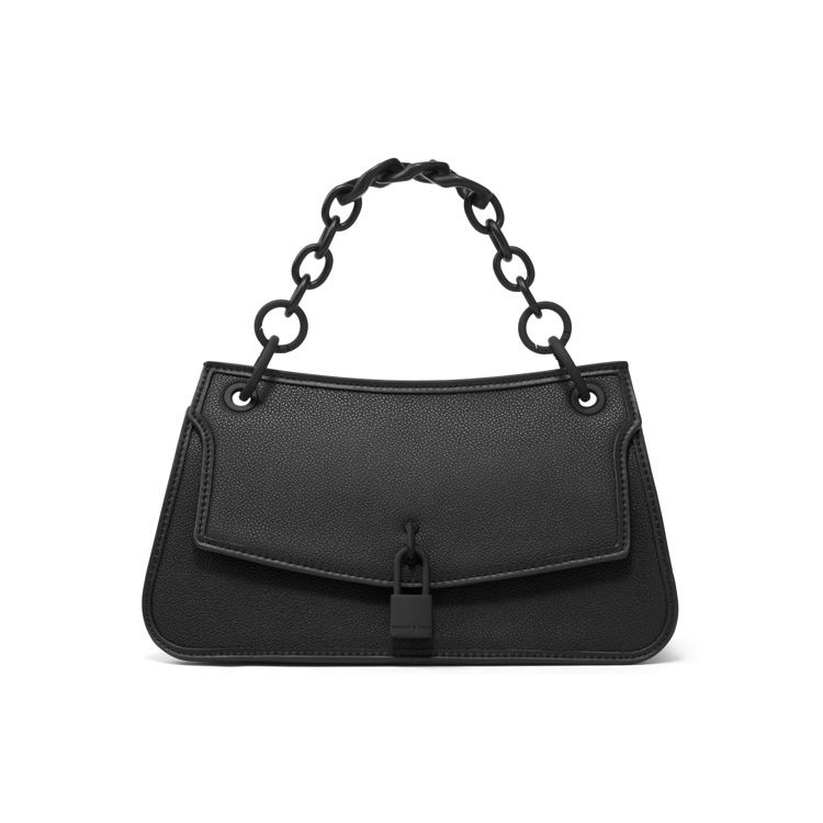 Charles & Keith Metal Lock Decorative PU Handbag Shoulder Bag Crossbody Bag Regular Women Handbags CK2-50781691