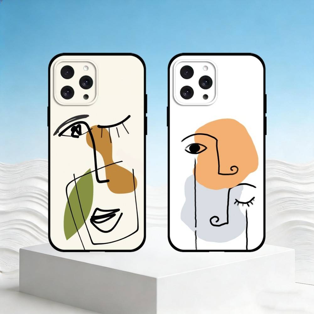 M-Modern minimalist abstraction Phone Case For iPhone 17,16,15,14,13,12,11 Plus,Pro Max,SE4Soft Silicone Black Cover