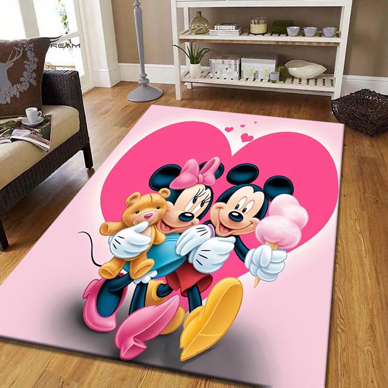 

1pc Mickey Mouse Heart Pattern Area Rug Soft Flannel Floor Mat for Living Room, Bedroom, Kitchen, Sofa Coffee Table Floor Mat, Machine Washable 60cm by 90cm