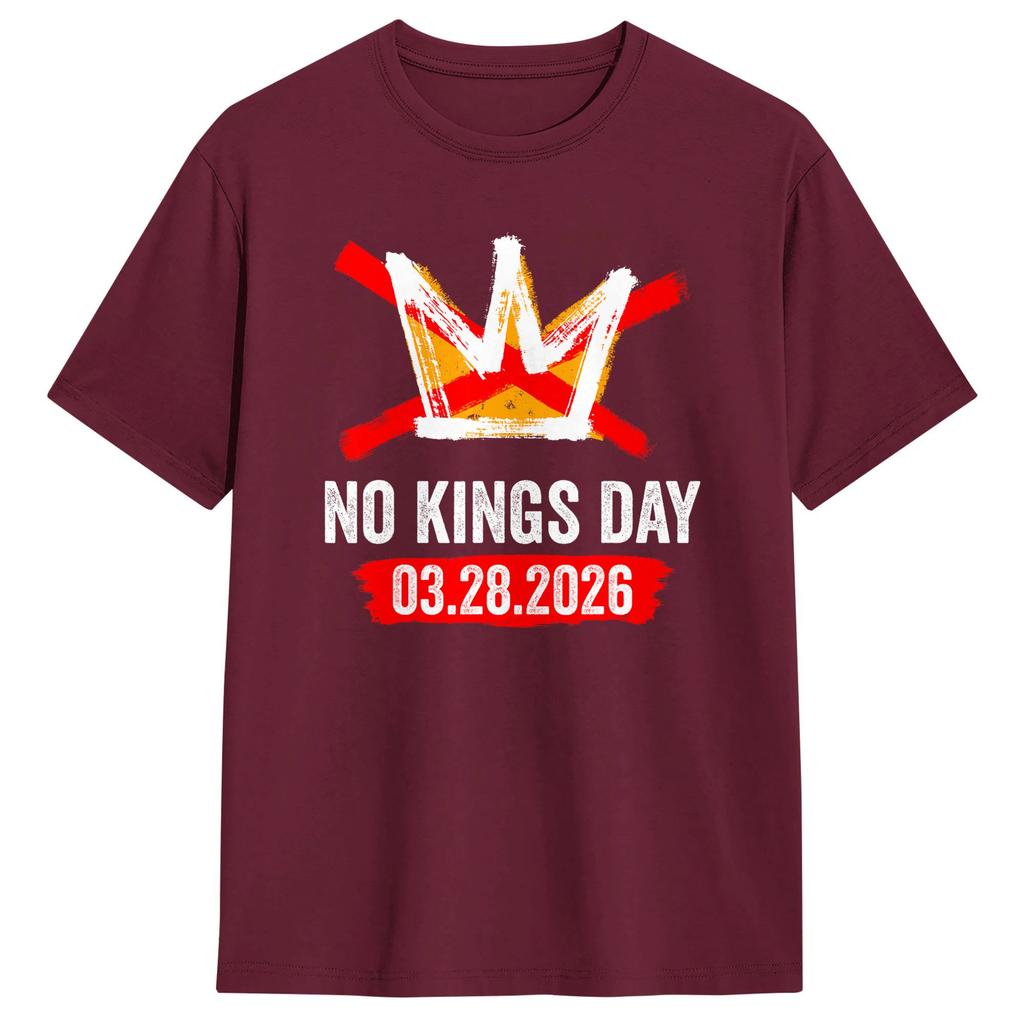 03 28 2026 No Kings Day Vintage Funny Mens T Shirts Leisure Tee Shirt Short Sleeve Crewneck TShirt Cotton New Arrival Clothing