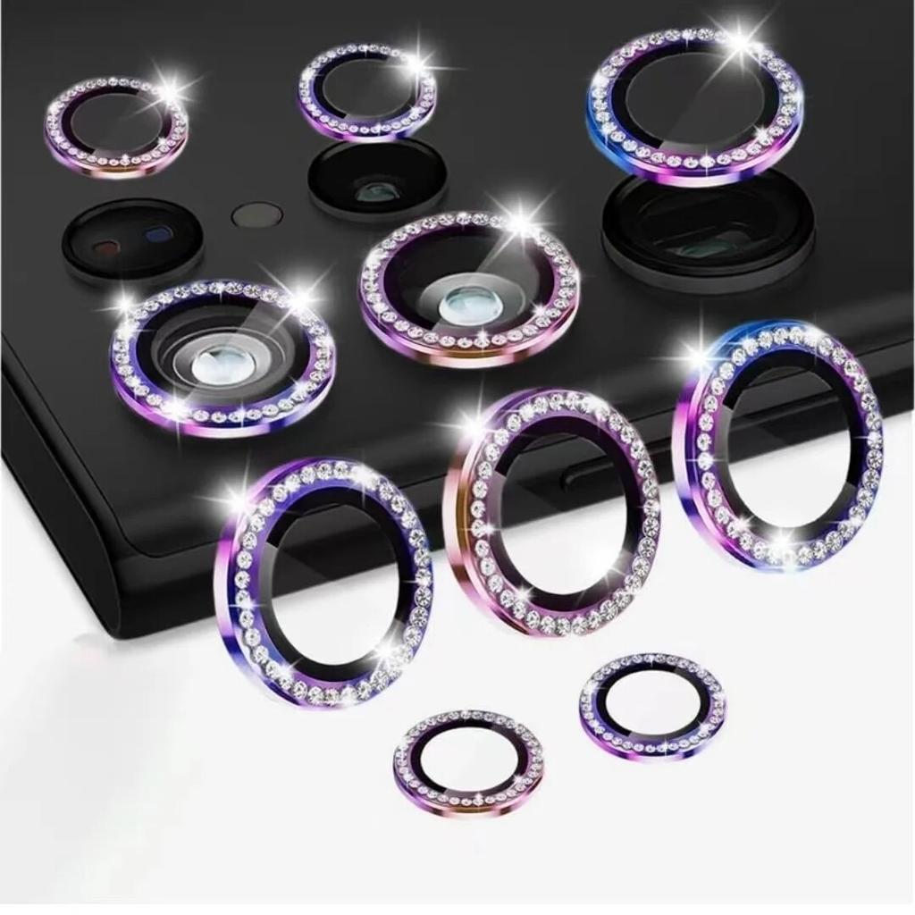 Protezione Fotocamera Anello Diamantato Per Samsung Galaxy S24Ultra S24Plus S24 Custodia in Vetro per Obiettivo Per Samsung S24ultra Copertura Tappo Obiettivo Posteriore