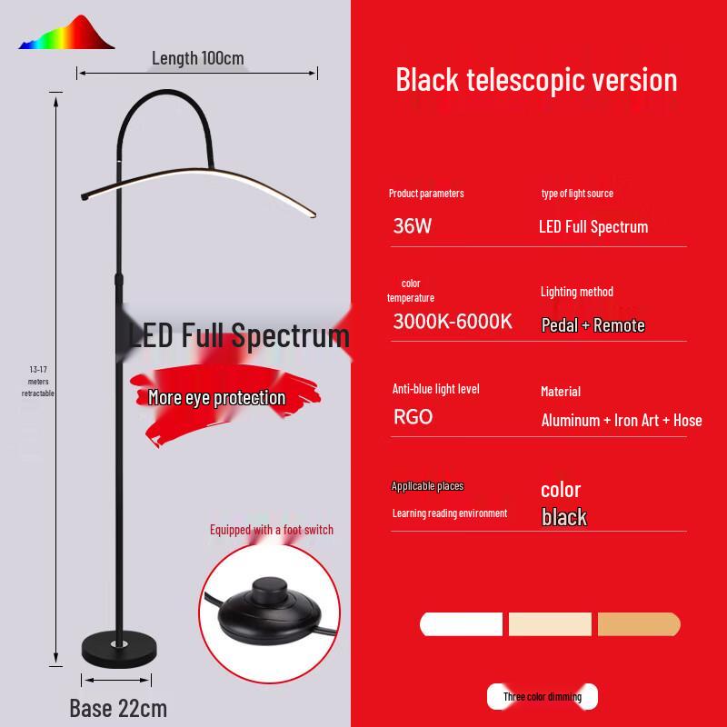

LED Arc Floor Reading Lamp with Eye Protection