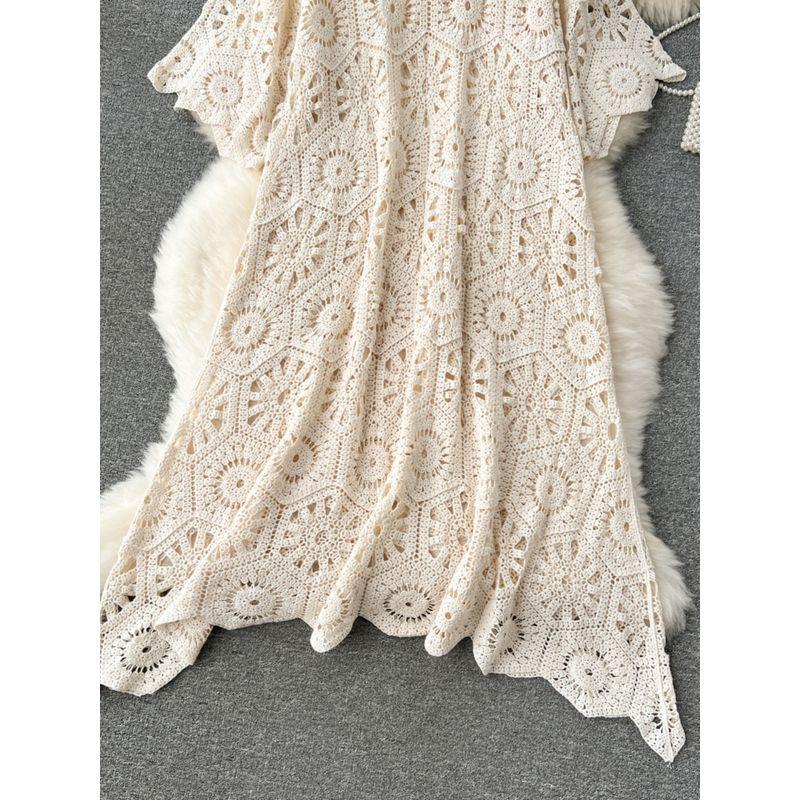 Age-Reducing Wear Hollow Dress Niche Style Casual Crocheted