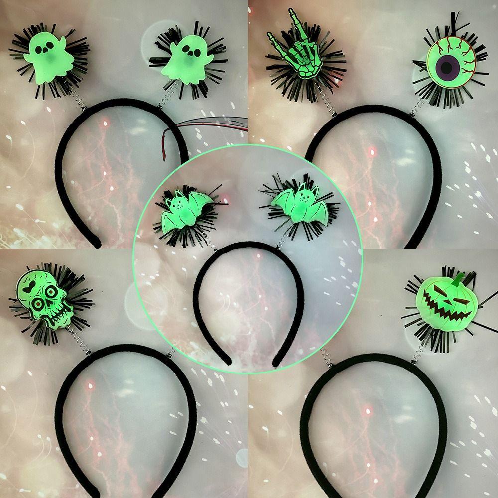 Headdress Halloween Headband Halloween Decoration Luminous Hair Bands Creative Bat Hair Hoop  Party
