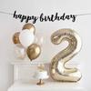 1PCS 40 Inch Large White Gold Light Gold Digital Foil Balloon for Girls' Birthdays Helium Big Number0-9 Balloon Decoration