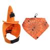Halloween Pet Hat Set:3 Styles(purple ,black Pumpkin,orange Spider)with Matching Bandanas!Perfect For Small/medium Dogs.Easy To Wear For Spooky Photos