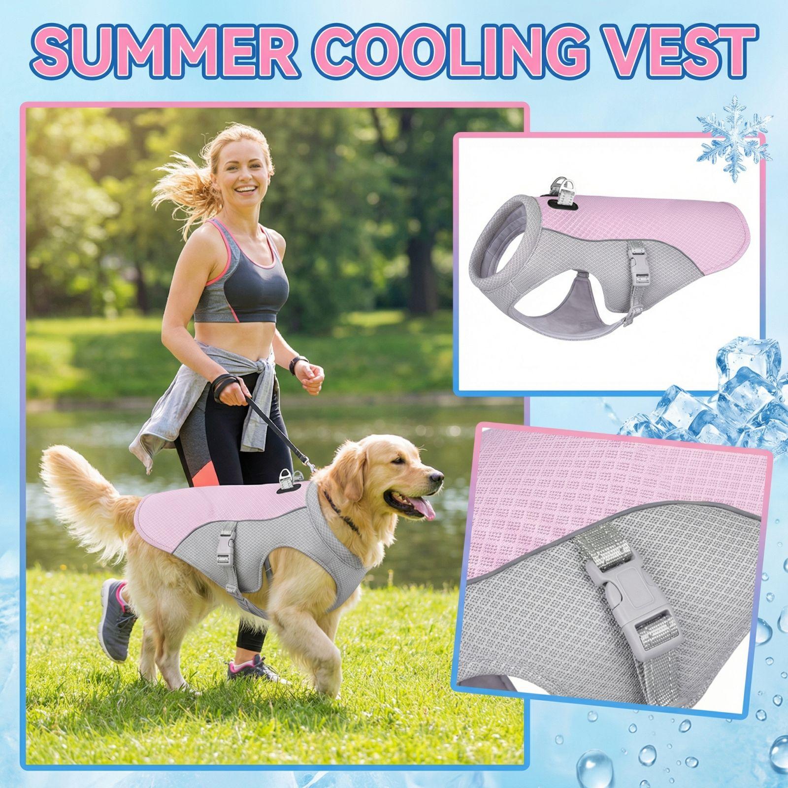 Heat  Breathability Heat Dissipation Dogs And Cats Back And Chest Strap S розовый