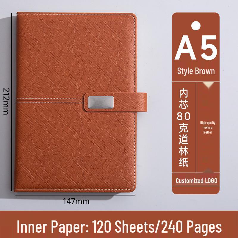 High-End A5 Business Notebook Gift Set: Customizable Logo, Thick Notepad for Meetings and Learning