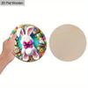 Unique Wooden Sign with Easter Bunny Eggs Pattern - Charming Round Sign for Front Door, Wall Hanging Decor - Ideal Gift for Friend & Family