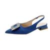Fashion Women's Sandals Summer New Slingback Slippers Female Low Heel Rhinestone Buckle Back Strap Sexy Pumps Sandalias De Mujer