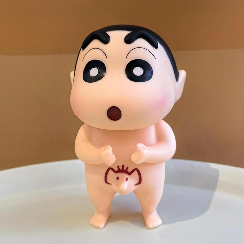 Anime Cute Bathing Elephant Crayon Shin-Chans Bathroom Decorations Cartoon Model Desktop Ornament Funny Gifts For Kids Boys