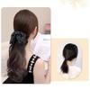 Synthetic Wigs Simulated Ribbon Bowknot Puffy Curly Grab Clip Ponytail Wig Women Headwear Extensions 40Cm