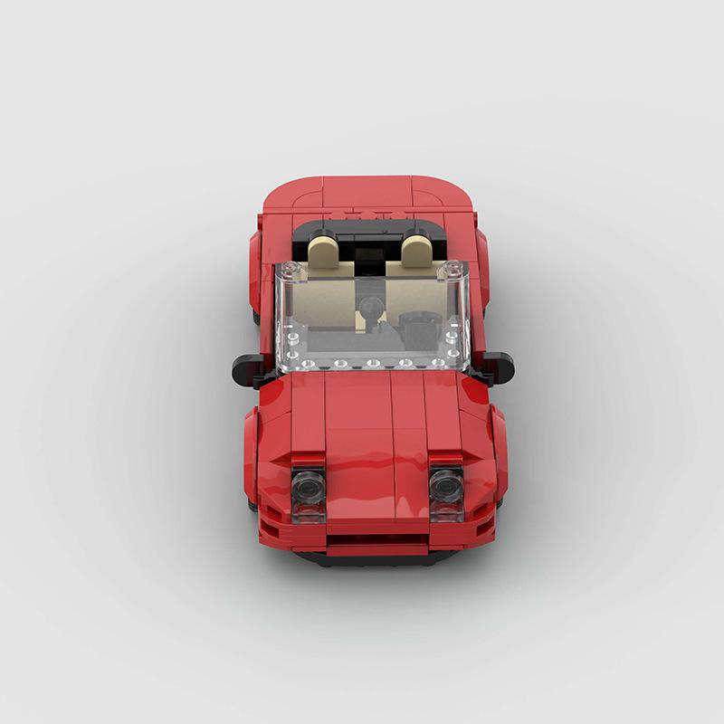 Red Convertible Sports Car MOC Lego-Compatible Building Blocks DIY Children's Educational Toy