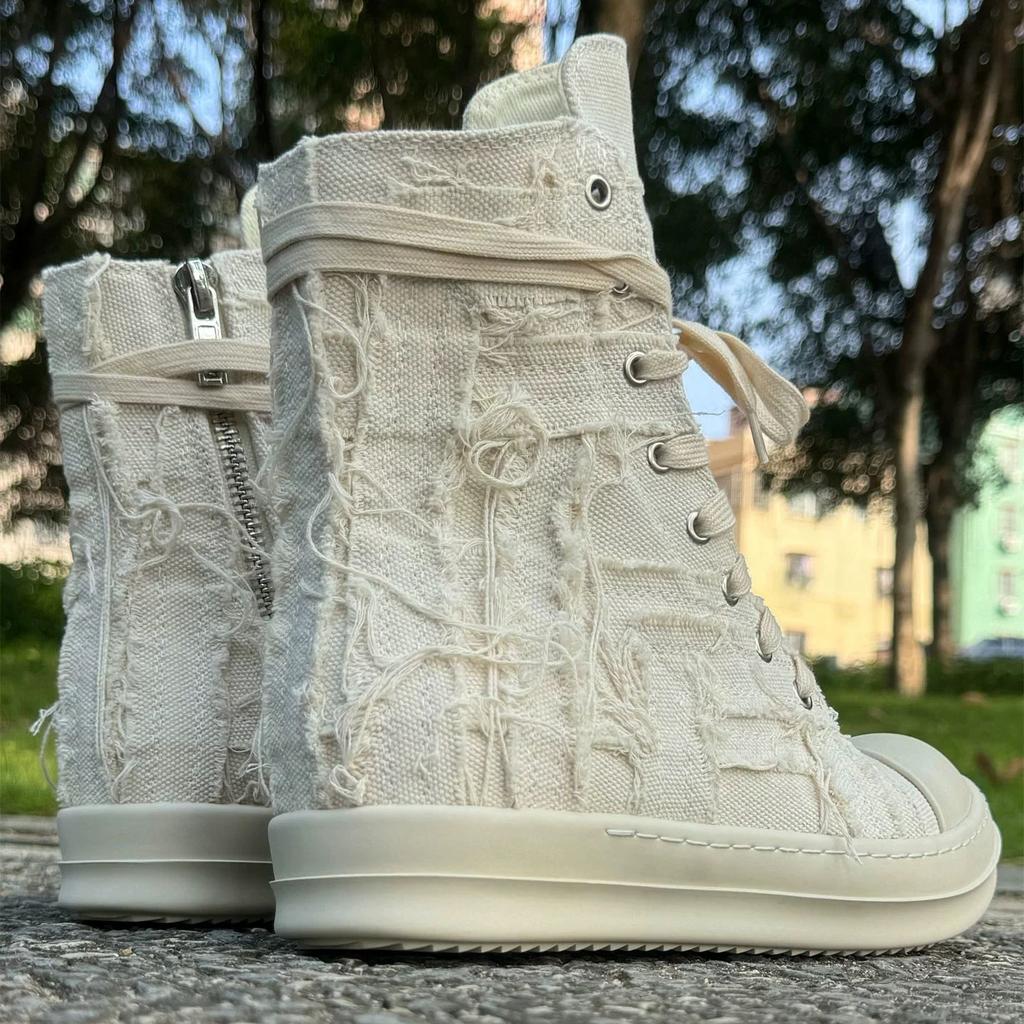 Ručně vyráběné Vysoce kvalitní Vantage Beggar Style Retro Bílé Plátěné Vycházkové Tenisky Boty